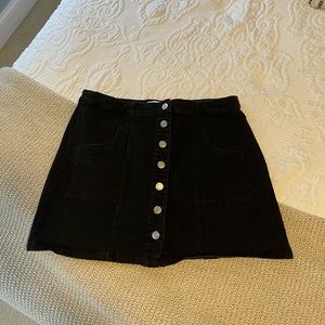 Altar’d State Black Denim Mini Skirt
